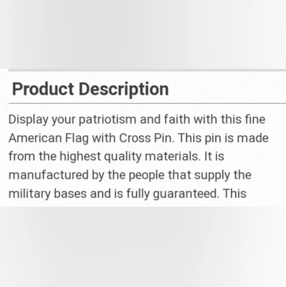 Eagle Crest American Flag With Cross Hat Lapel Pin - Picture 6 of 8